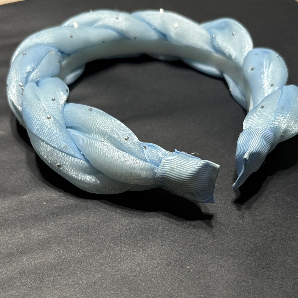 Elegant Blue Braided Headband - Picture 2 of 4